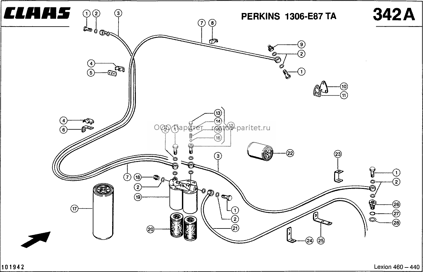 PERKINS 1306 - E87 TA; СИСТЕМА ПИТАНИЯ - CLAAS LEX 460-440